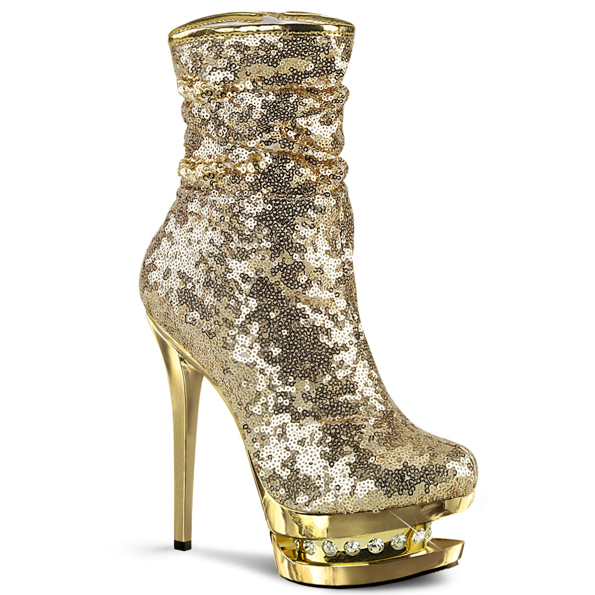 6" Heel BLONDIE-R-1009 Gold Sequins
