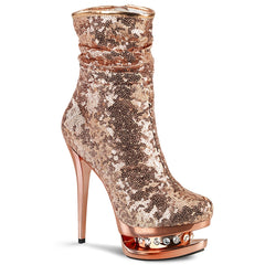 6" Heel BLONDIE-R-1009 Rose Gold Sequins