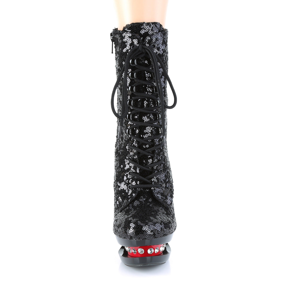 6 Inch Heel BLONDIE-R-1020 Black Sequins Red