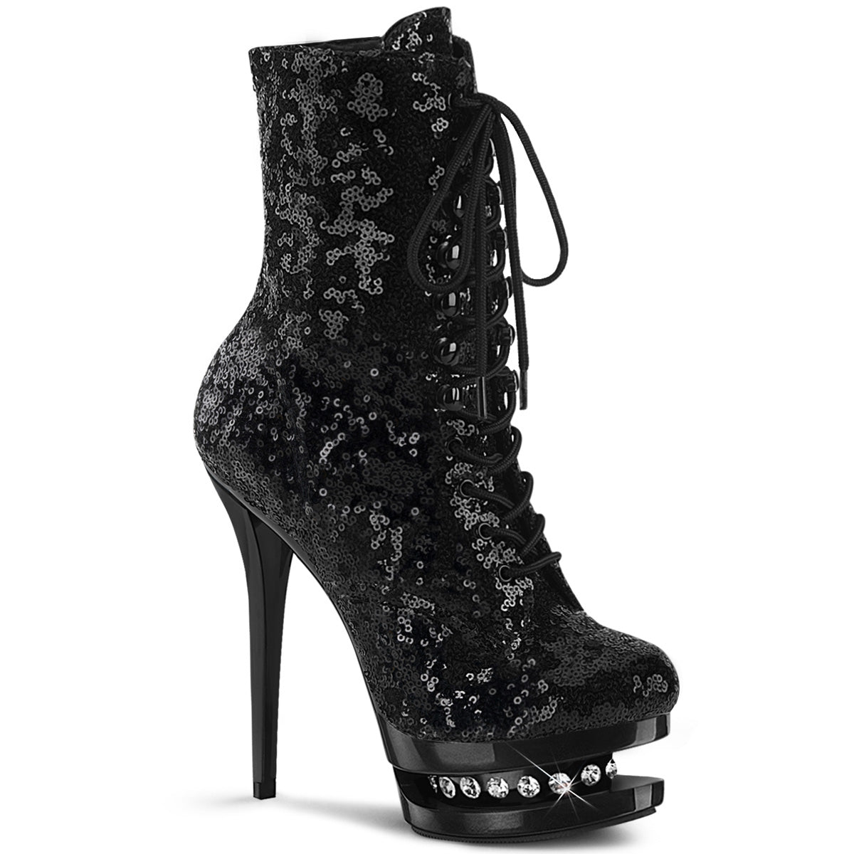 6" Heel BLONDIE-R-1020 Black Sequins Black