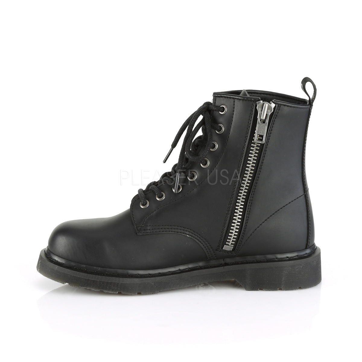 1 Inch Heel BOLT-100 Black Vegan Leather