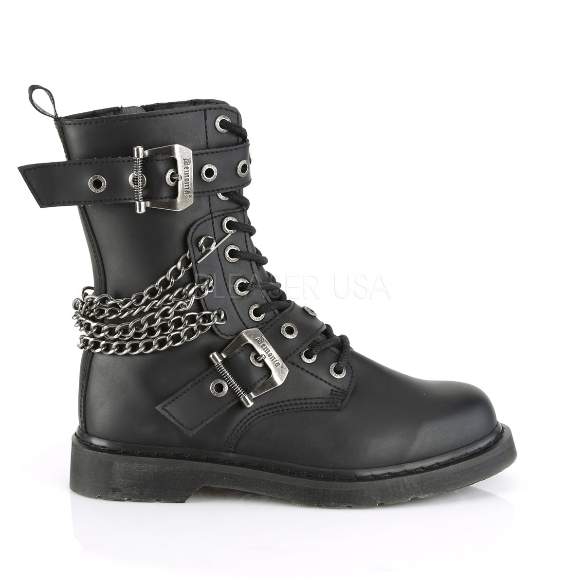 1 Inch Heel BOLT-250 Black Vegan Leather