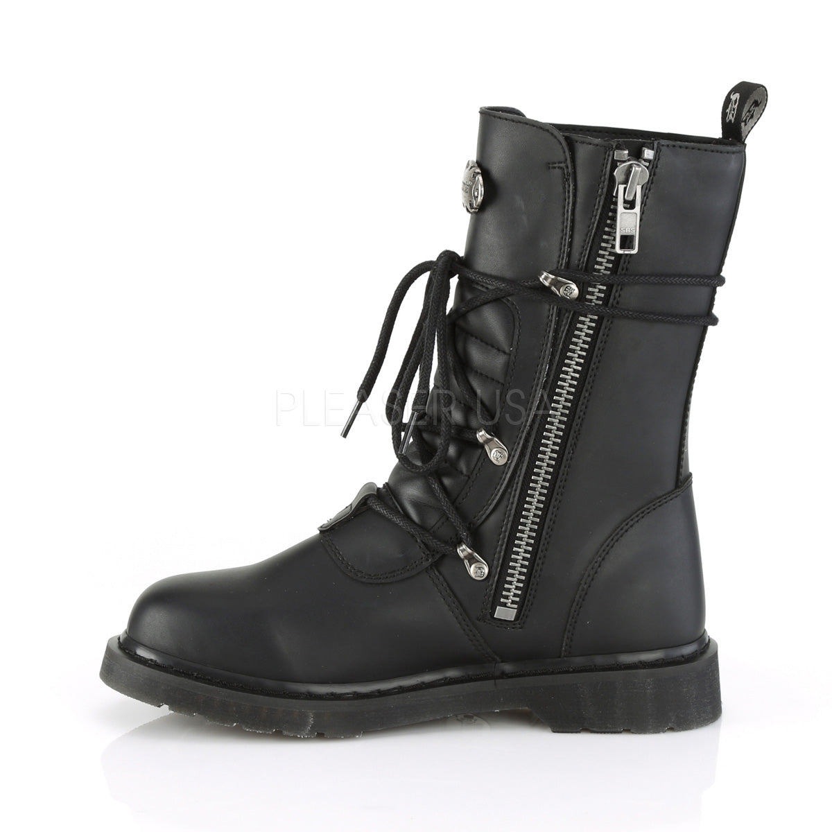 1 Inch Heel BOLT-265 Black Vegan Leather