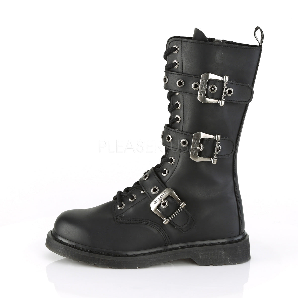 1 Inch Heel BOLT-330 Black Vegan Leather