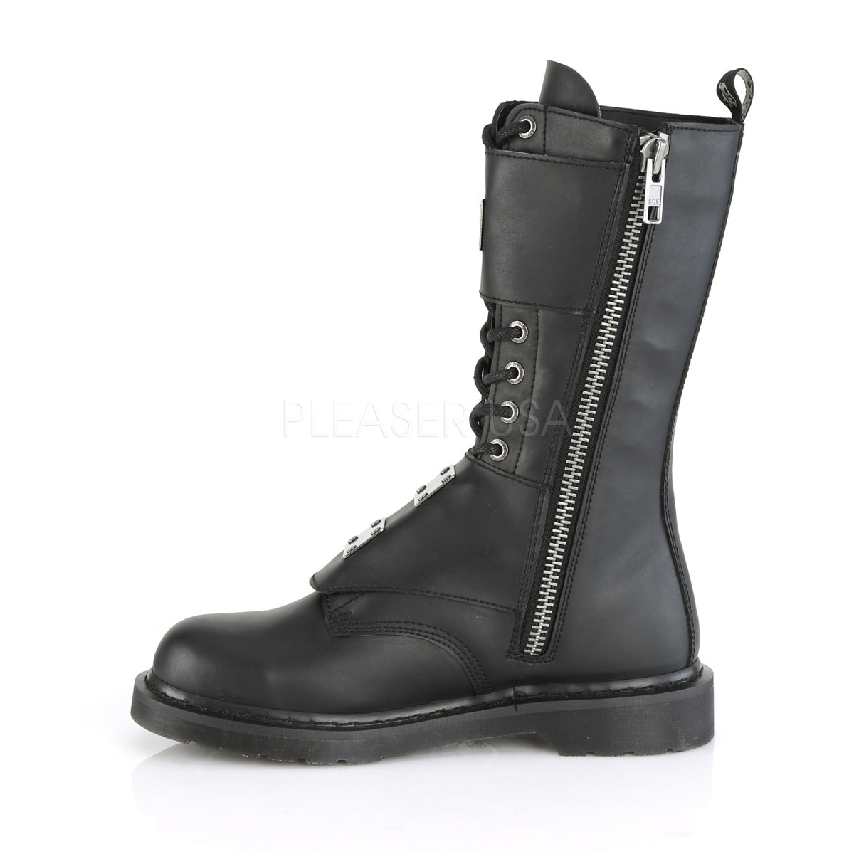 1 Inch Heel BOLT-345 Black Vegan Leather