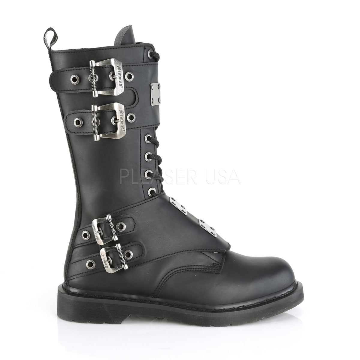 1 Inch Heel BOLT-345 Black Vegan Leather