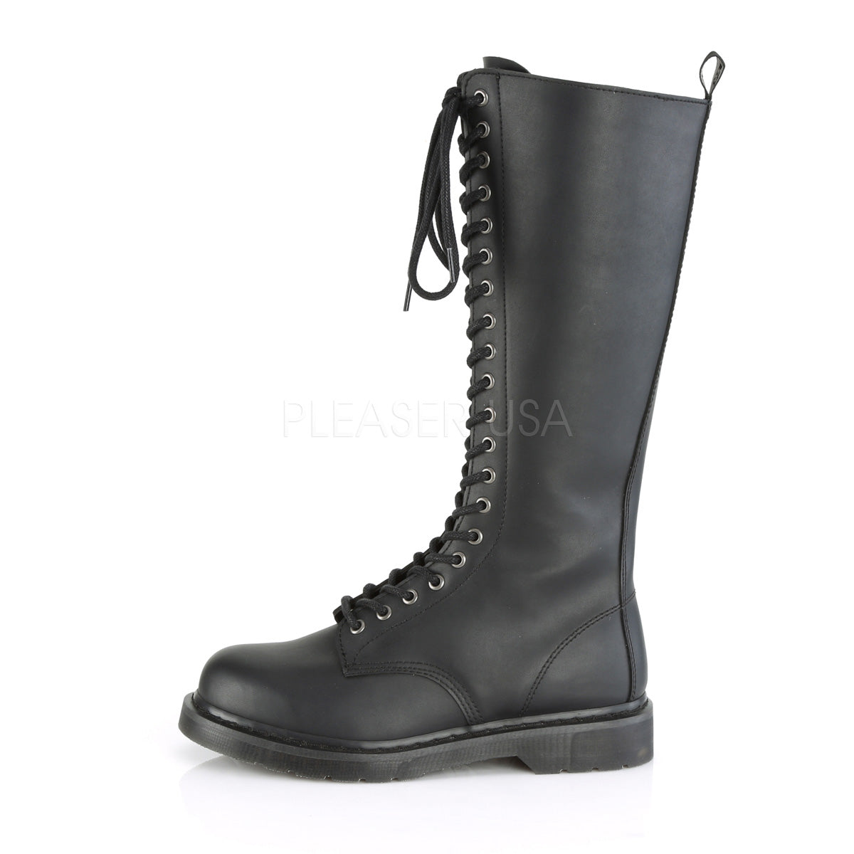 1 Inch Heel BOLT-400 Black Vegan Leather