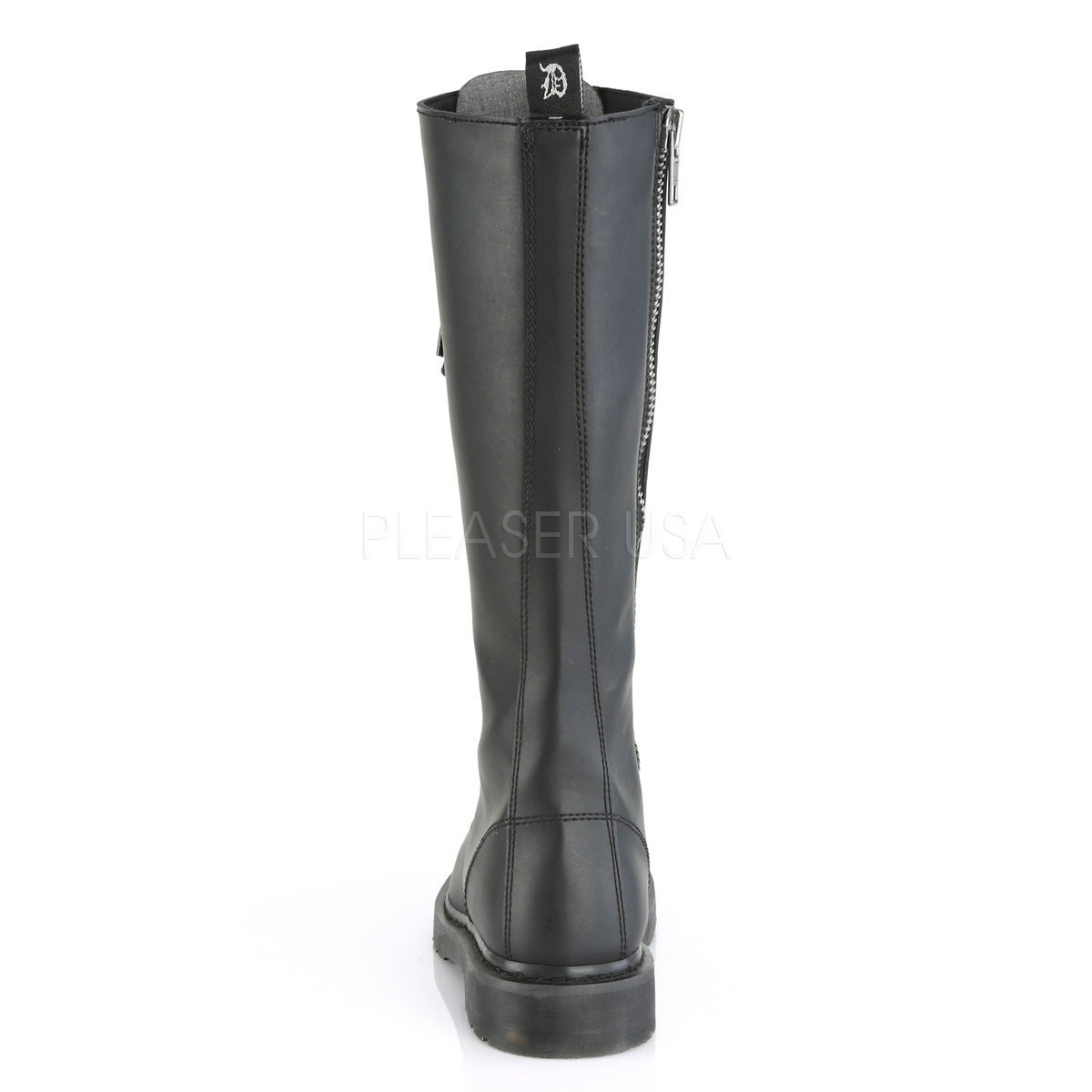 1 Inch Heel BOLT-400 Black Vegan Leather