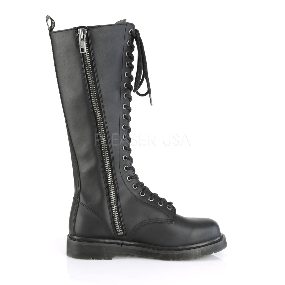 1 Inch Heel BOLT-400 Black Vegan Leather