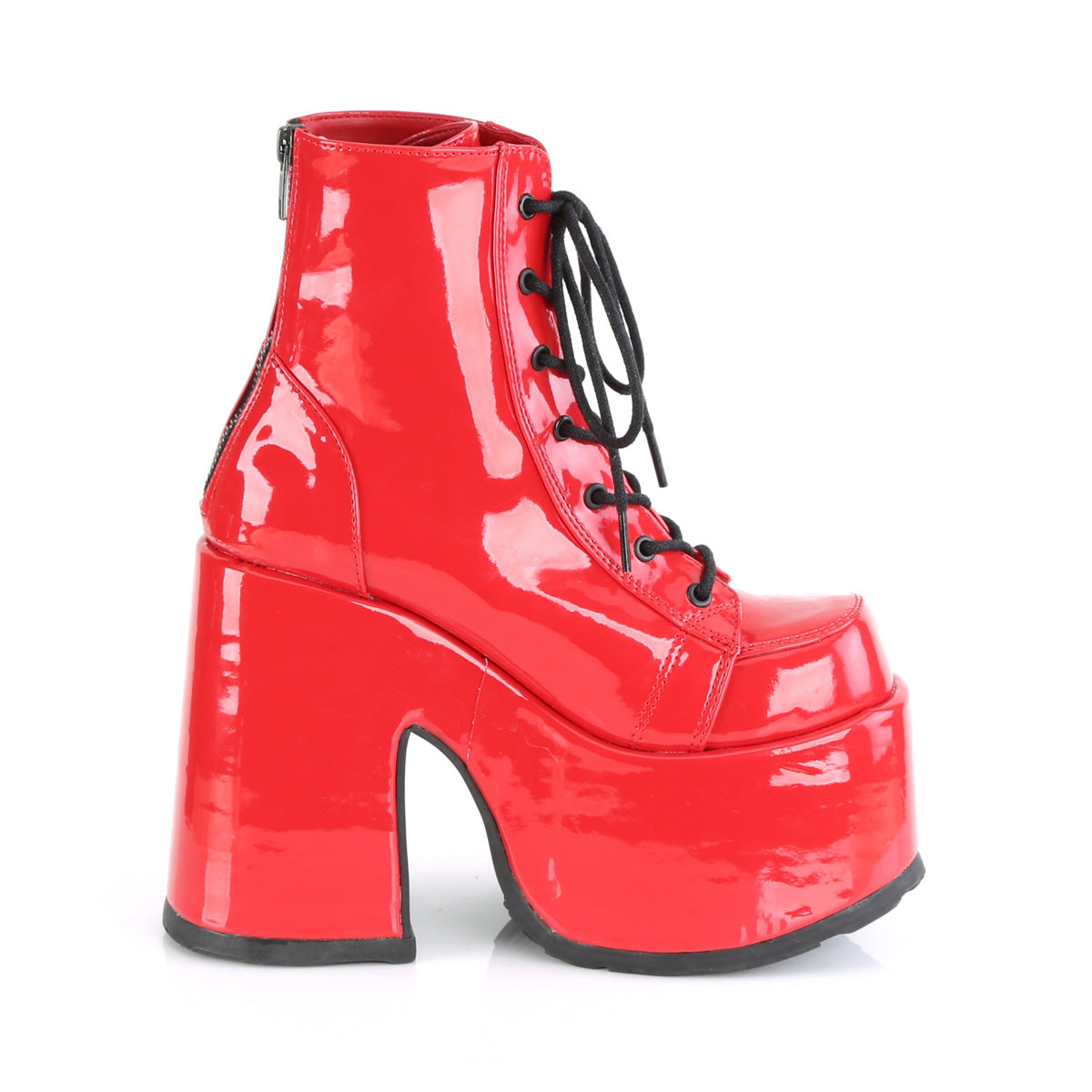 5 Inch Chunky Heel CAMEL-203 Red Patent