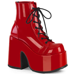 5" Chunky Heel CAMEL-203 Red Patent