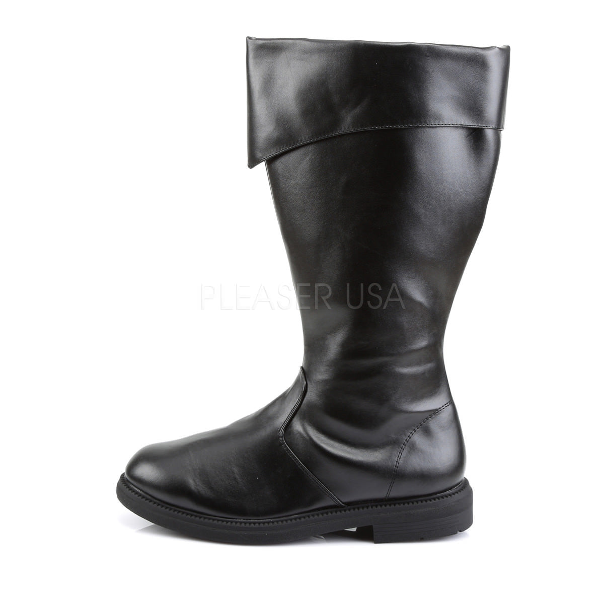 CAPTAIN-105 Men's Black Pu Pirate Boots