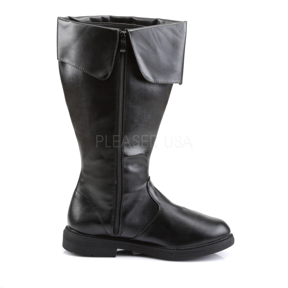 CAPTAIN-105 Men's Black Pu Pirate Boots