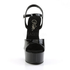 PLEASER CAPTIVA-609 Black Pat Ankle Strap Sandals - Shoecup.com - 2