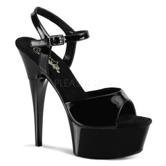 PLEASER CAPTIVA-609 Black Pat Ankle Strap Sandals - Shoecup.com - 1