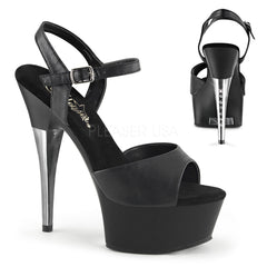 Pleaser CAPTIVA-609 Black Pu Ankle Strap Sandals - Shoecup.com - 1