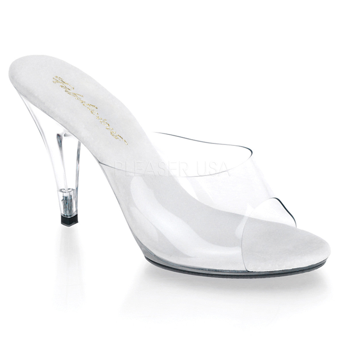 Fabulicious,FABULICIOUS CARESS-401 Clear-Clear Stiletto Slides - Shoecup.com