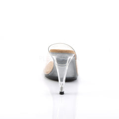 FABULICIOUS CARESS-401 Clear-Tan-Clear Stiletto Slides