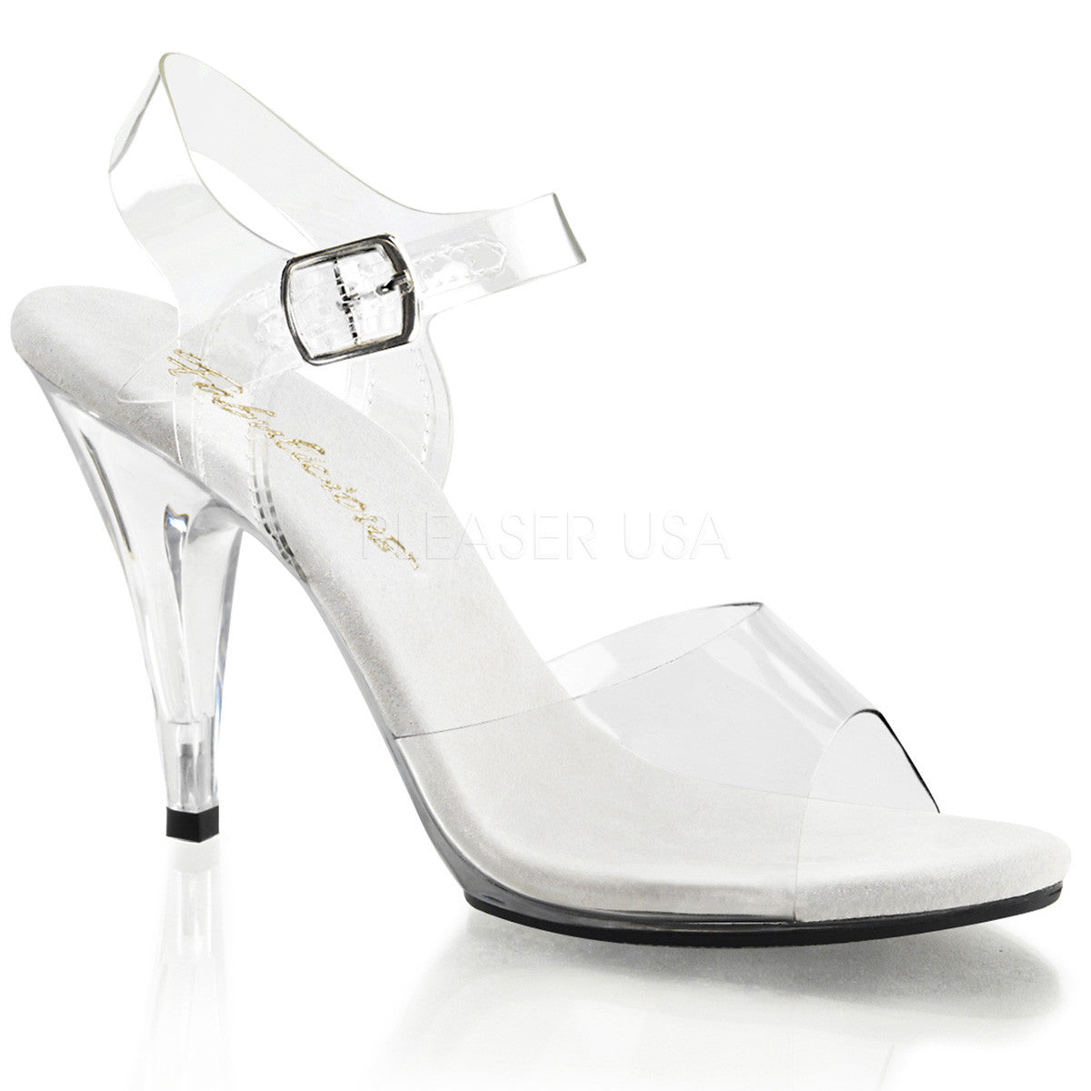 Fabulicious,FABULICIOUS CARESS-408 Clear-Clear Ankle Strap Sandals - Shoecup.com