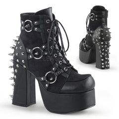 Demonia CHARADE-100 Black Block Heel Boots - Shoecup.com - 1