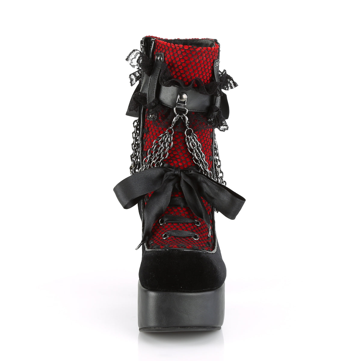 4 Inch Heel CHARADE-110 Black Red Velvet