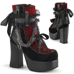 4" Heel CHARADE-110 Black Red Velvet