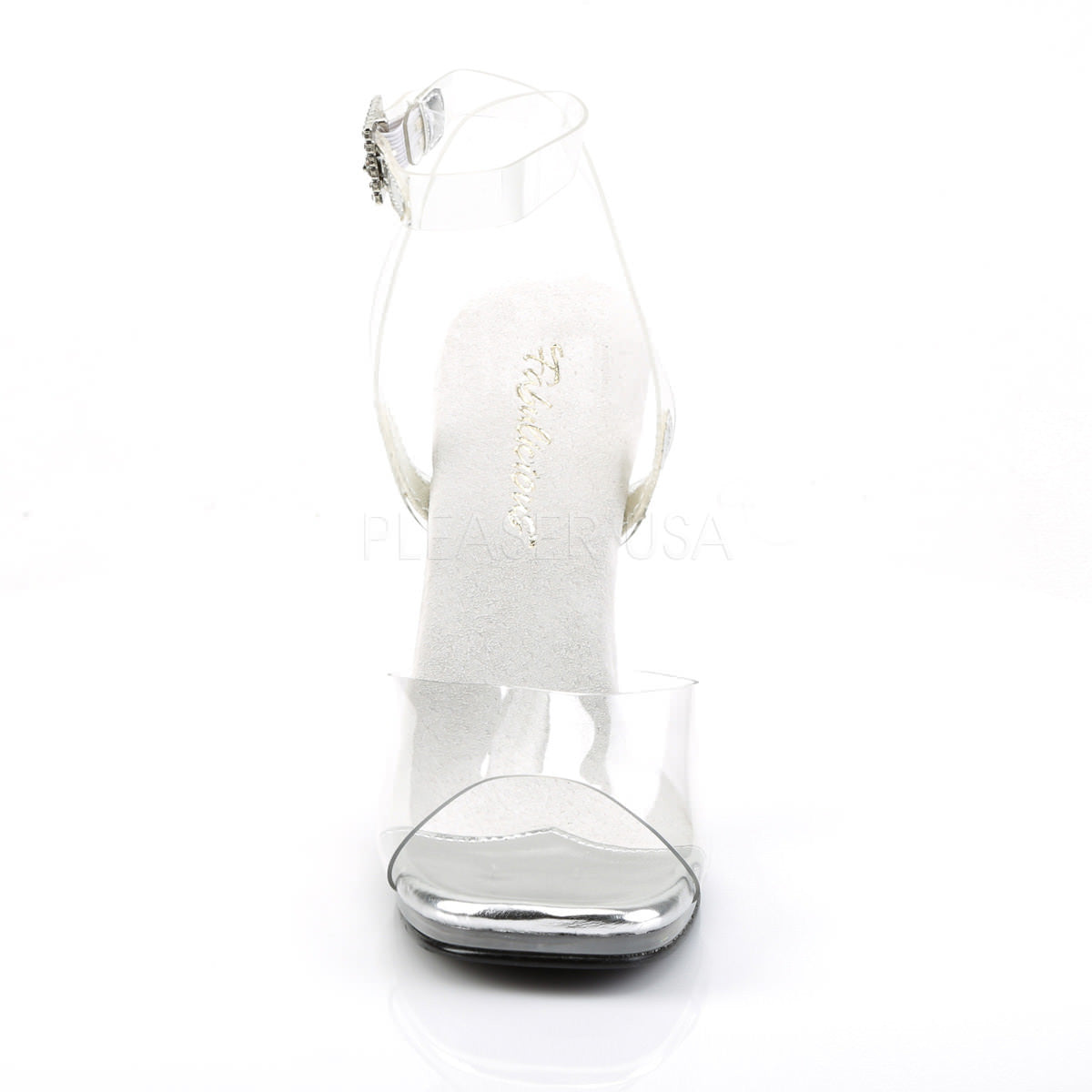 FABULICIOUS CHIC-06 Clear-Clear Ankle Strap Sandals
