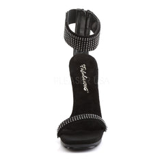 FABULICIOUS CHIC-40 Black Nubuck-Black Ankle Strap Sandals