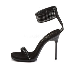 FABULICIOUS CHIC-40 Black Nubuck-Black Ankle Strap Sandals