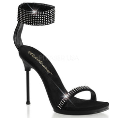 Fabulicious,FABULICIOUS CHIC-40 Black Nubuck-Black Ankle Strap Sandals - Shoecup.com