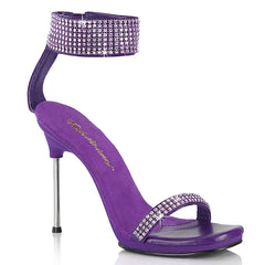 4 Inch Heel CHIC-40 Purple Rhinestone