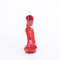 4 Inch Heel CHIC-40 Red Rhinestone