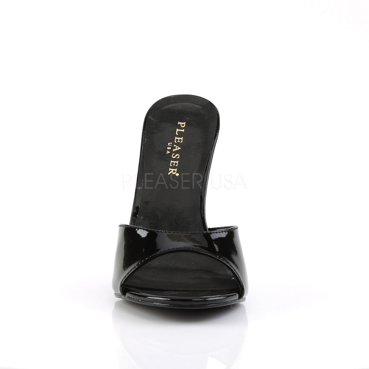 Pleaser CLASSIQUE-01 Black Pat Slides - Shoecup.com - 2