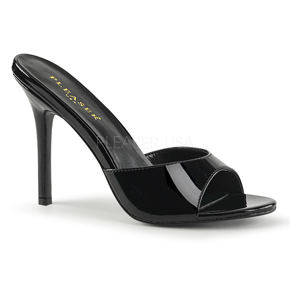 Pleaser CLASSIQUE-01 Black Pat Slides - Shoecup.com - 1