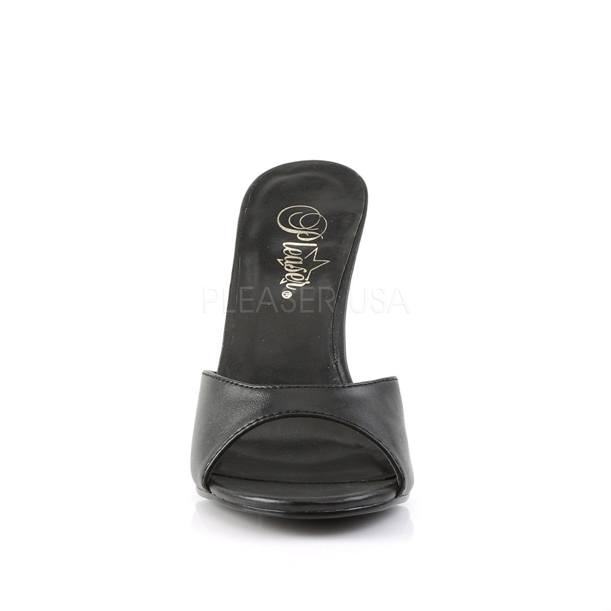 Pleaser CLASSIQUE-01 Black Pu Slides - Shoecup.com - 2