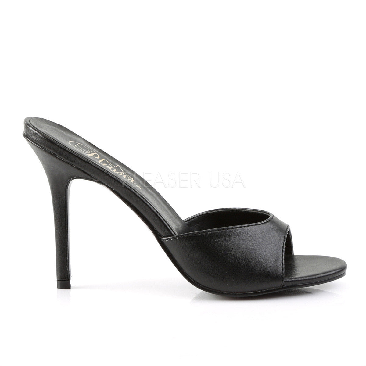 Pleaser CLASSIQUE-01 Black Pu Slides - Shoecup.com - 5
