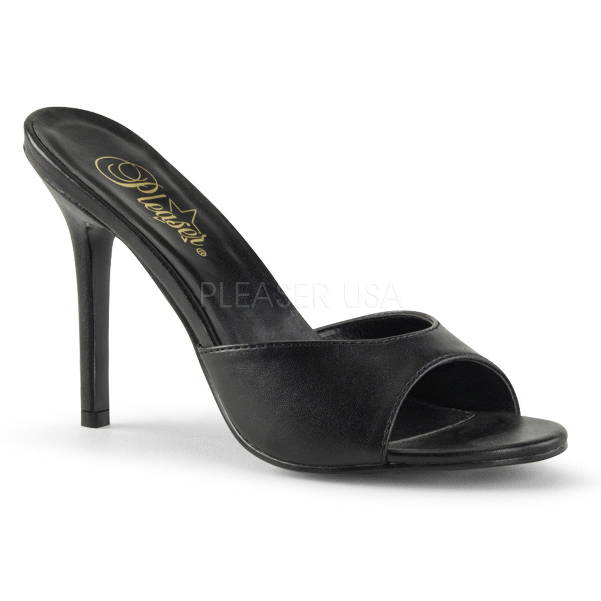 Pleaser CLASSIQUE-01 Black Pu Slides - Shoecup.com - 1