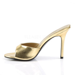 Pleaser CLASSIQUE-01 Gold Metallic Pu Slides - Shoecup.com - 3
