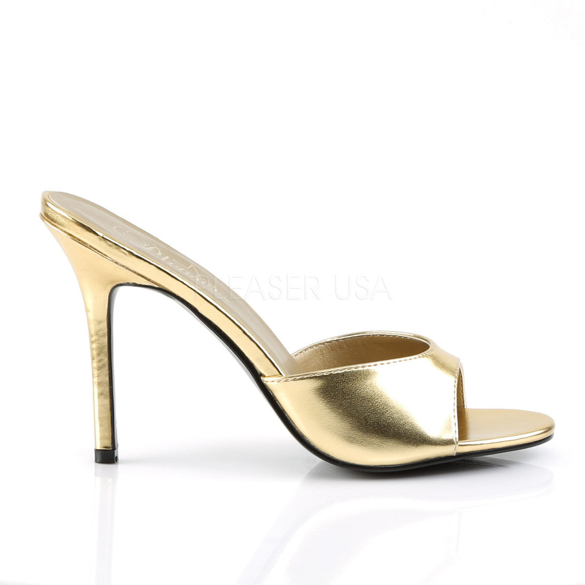 Pleaser CLASSIQUE-01 Gold Metallic Pu Slides - Shoecup.com - 5