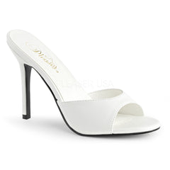 Pleaser CLASSIQUE-01 White Pu Slides - Shoecup.com
