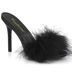 Fabulicious CLASSIQUE-01F Black Marabou Slipper