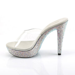 5 Inch Heel COCKTAIL-501DM Silver Rhinestone