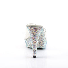 5 Inch Heel COCKTAIL-501DM Silver Rhinestone