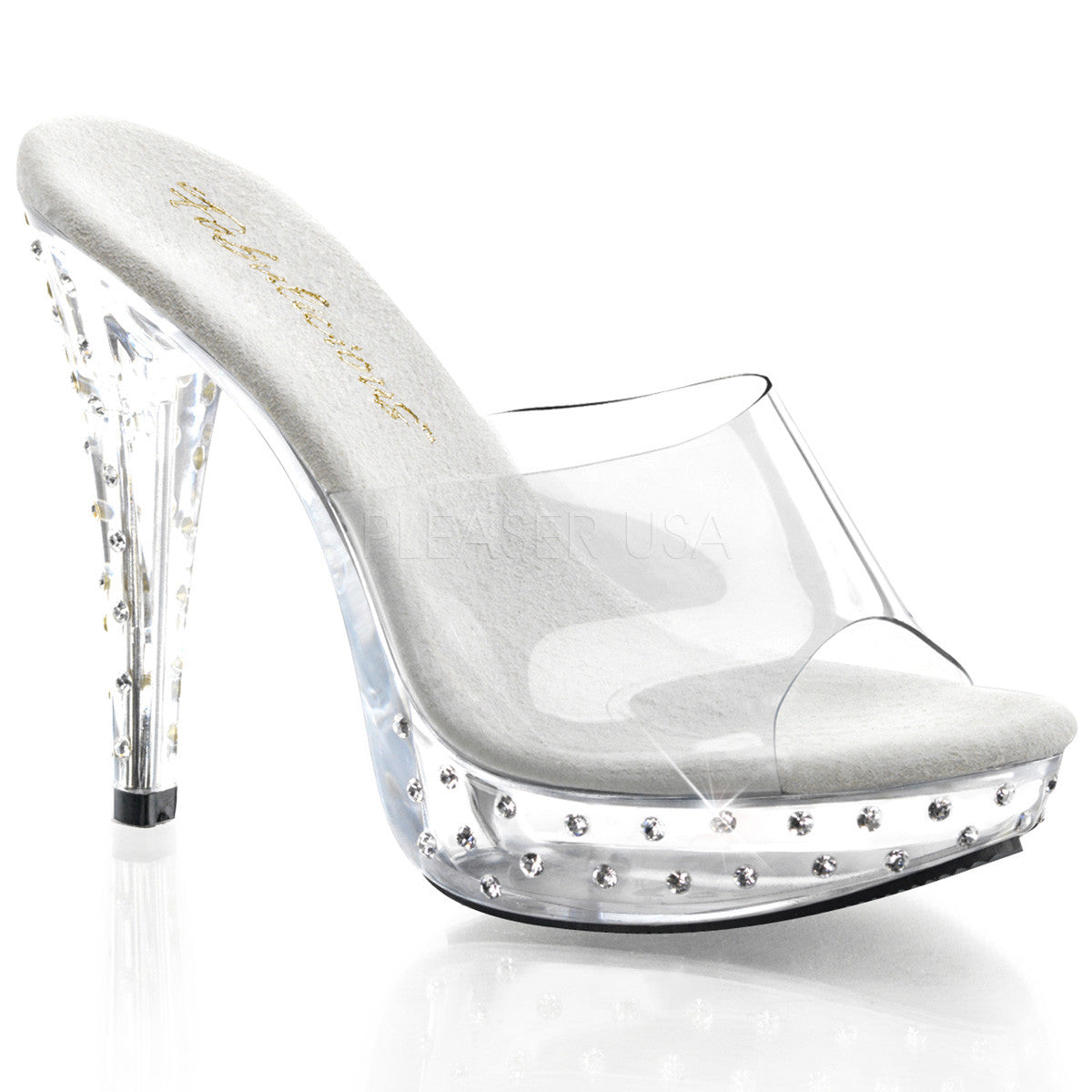 FABULICIOUS COCKTAIL-501SDT Clear-Clear Platform Slides - Shoecup.com