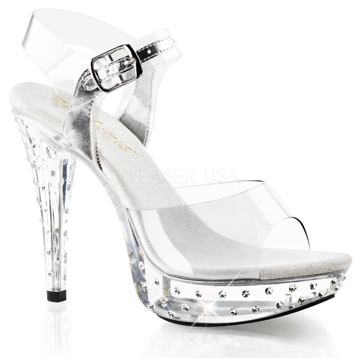 FABULICIOUS COCKTAIL-508SDT Clear-Clear Ankle Strap Sandals - Shoecup.com