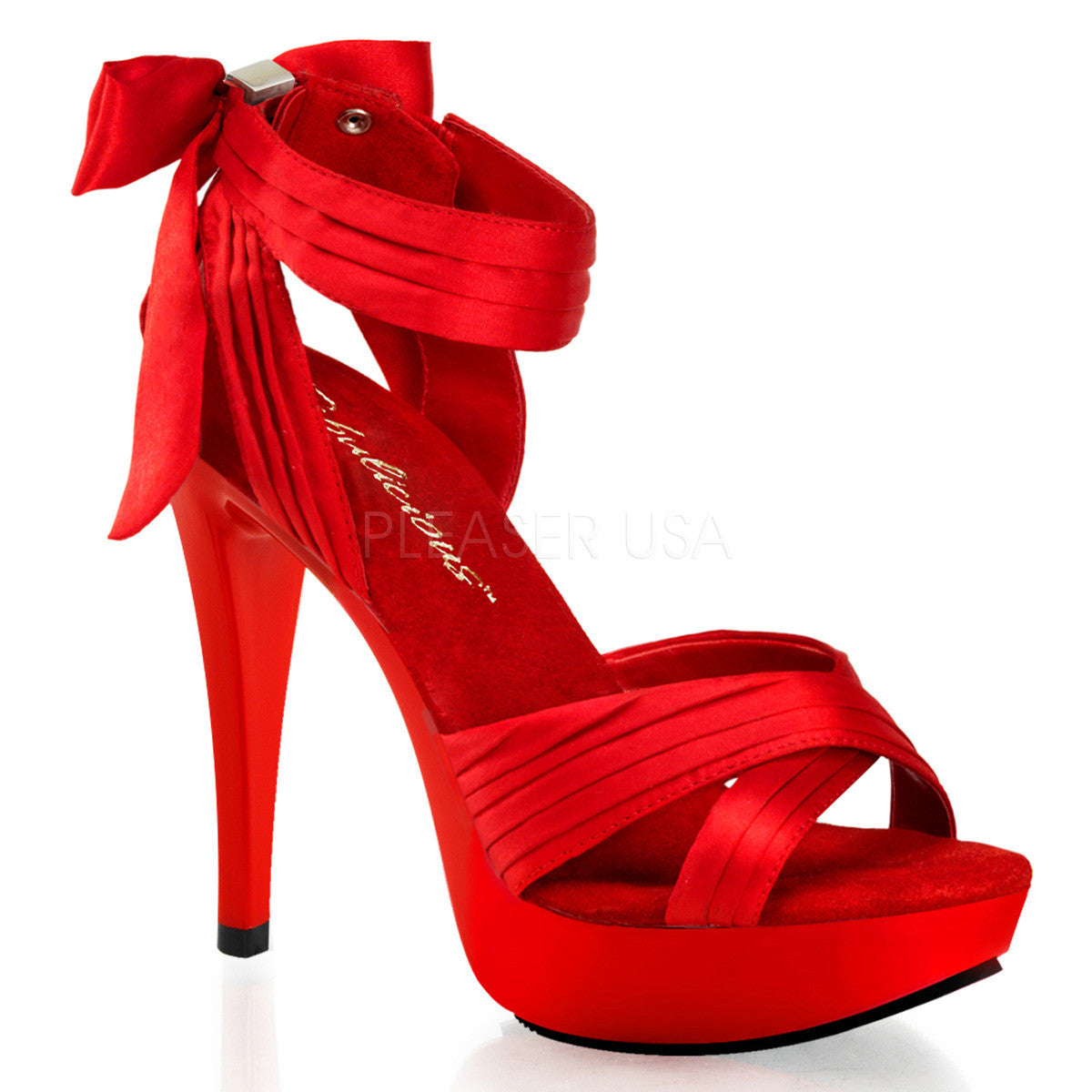 FABULICIOUS COCKTAIL-568 Red Satin-Red Closed Back Sandals - Shoecup.com