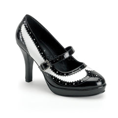 FUNTASMA CONTESSA-06 Black-White Pat Mary Jane - Shoecup.com