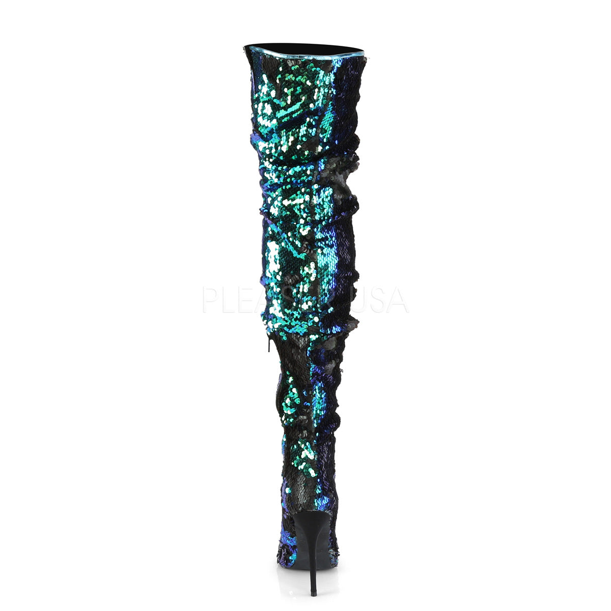 5 Inch Heel COURTLY-3011 Green Sequins