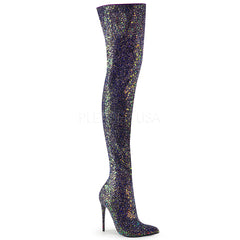 5" Heel COURTLY-3015 Black Glitter