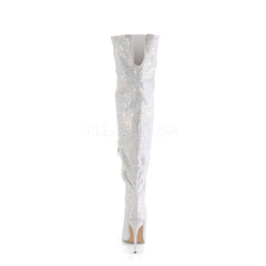 5 Inch Heel COURTLY-3015 White Glitter